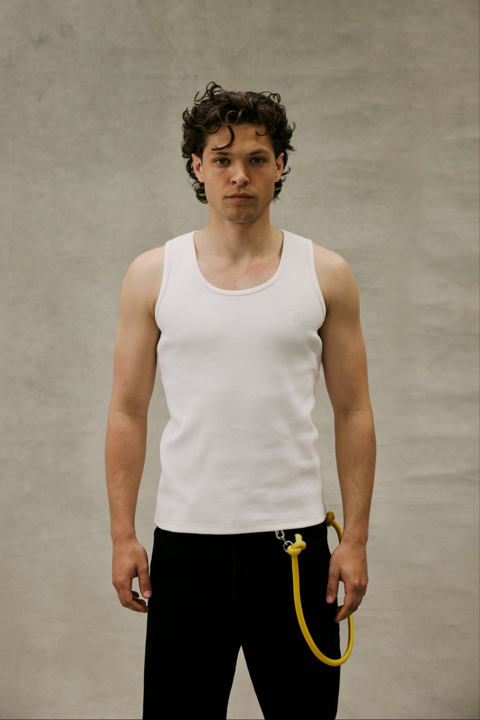 White Stitched Logo Tanktop