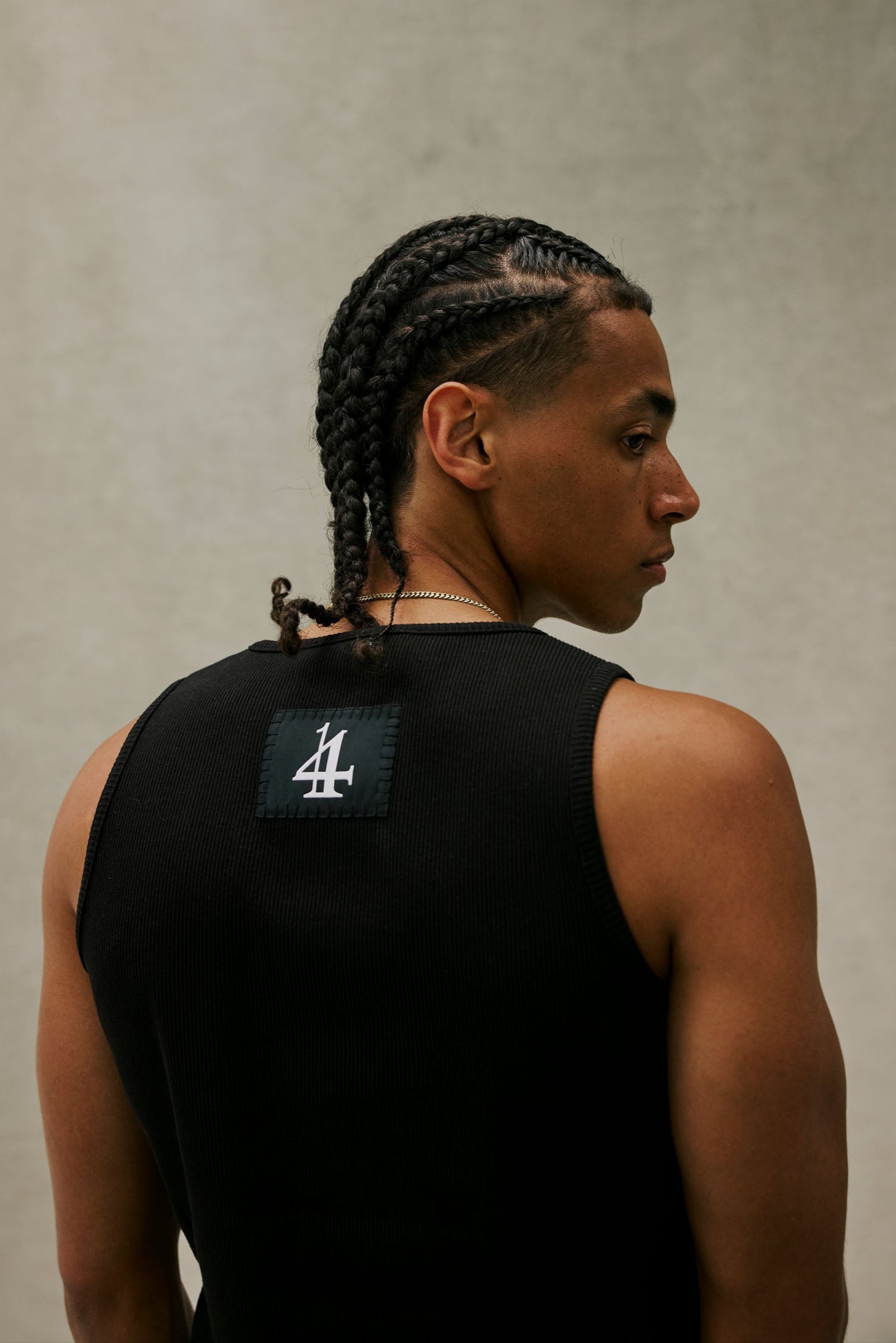 Black Stitched Logo Tanktop
