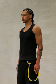 Black Stitched Logo Tanktop